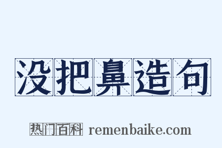 没把鼻造句是什么意思的图片